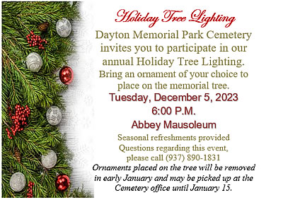 Dayton Memorial Park Tree Lighting Service